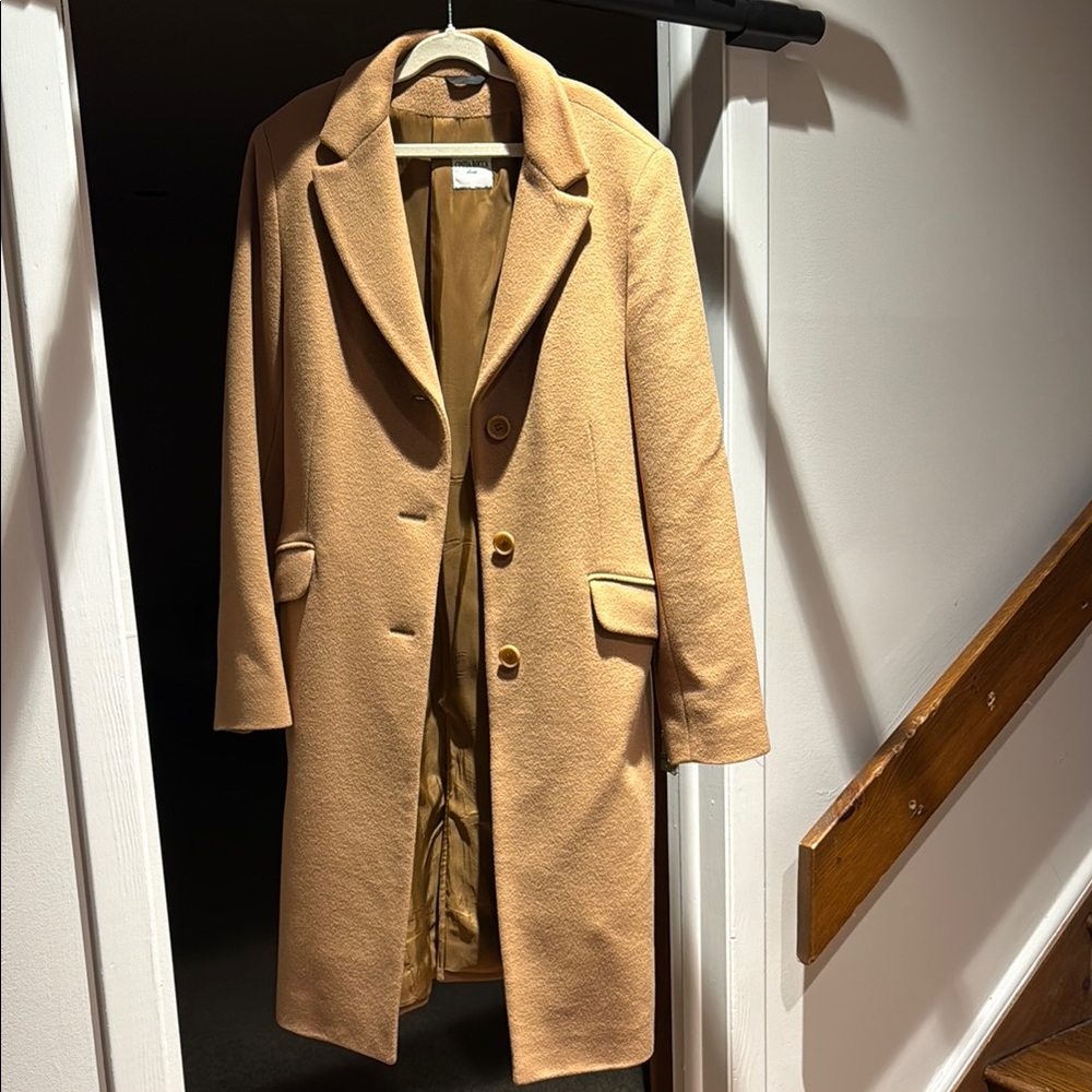 Elegant Camel Cinzia Rocca Angora and Wool Coat